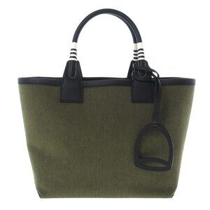 Hermès Steeple 25 Tote Bag H083611CKAD veil military Black Toile H Vaux Swift